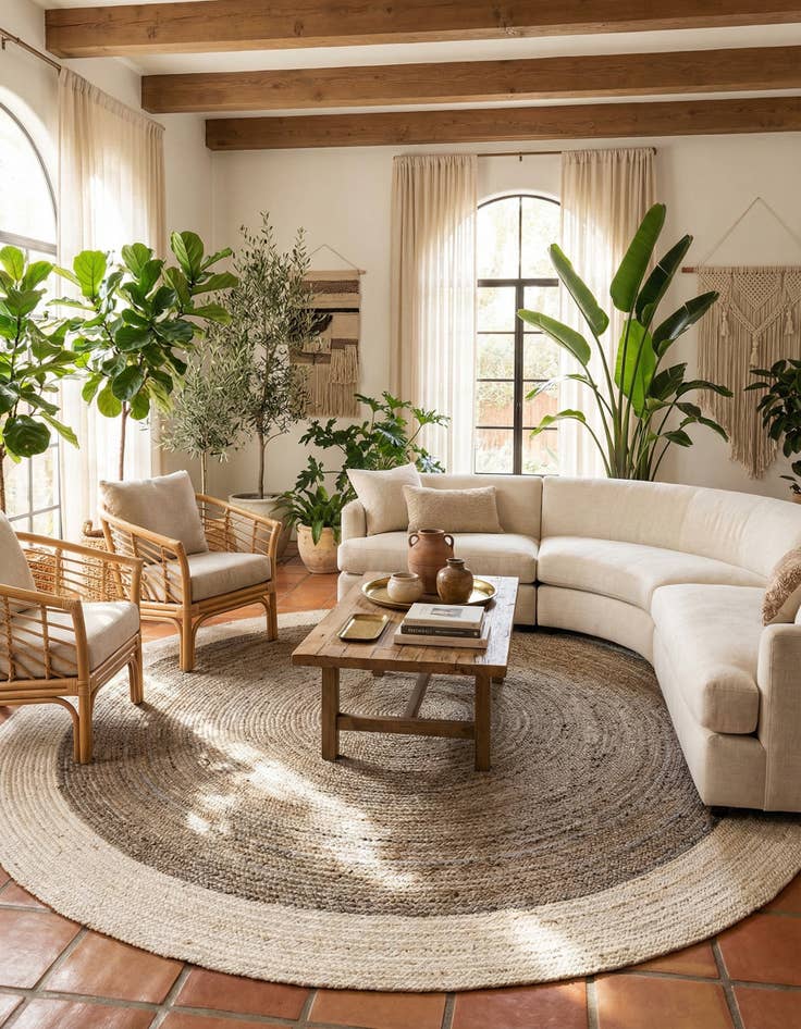 Detail image of 7' 10 x 7' 10  Hand Braided Jute Round Rug