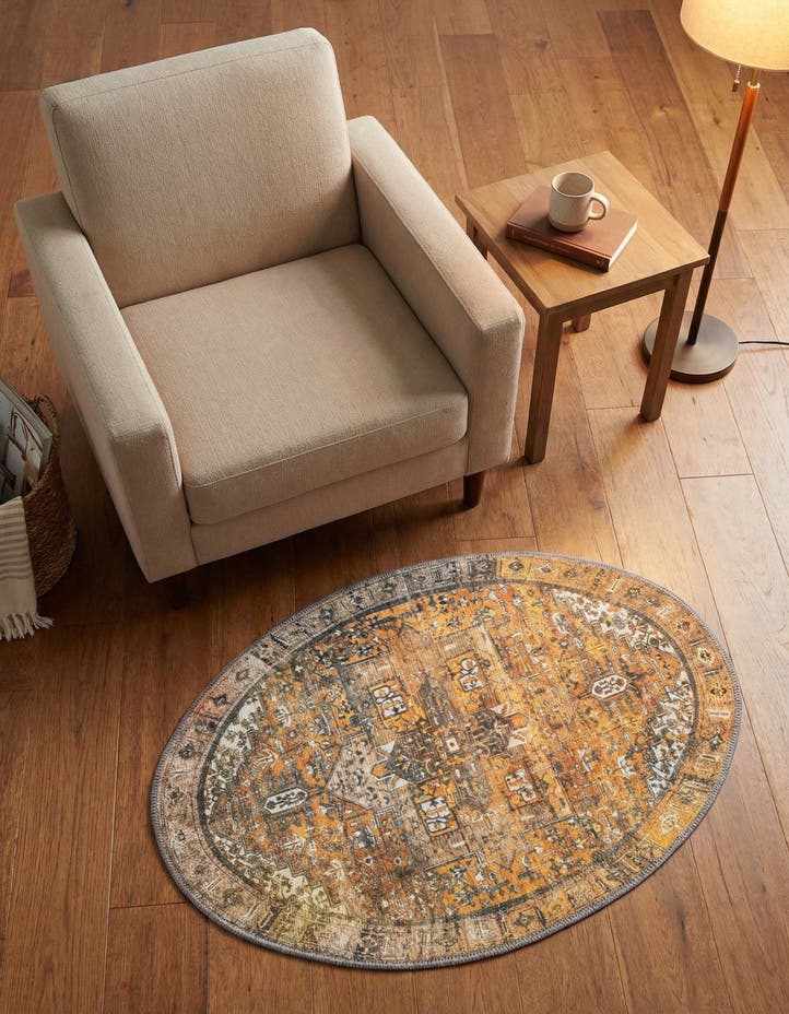2' x 3' Washable Timeless Oval Rug