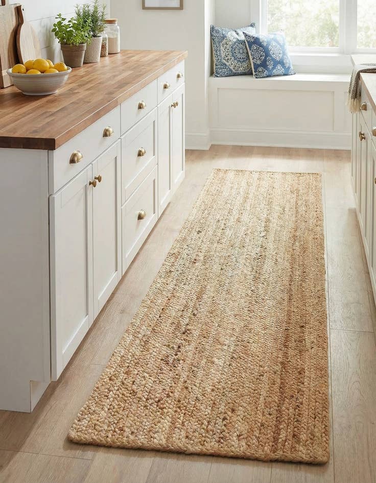 Detail image of 2' 2 x 8'  Hand Braided Jute Luxe Runner Rug