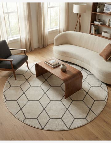 7' 10 x 7' 10 Trellis Frieze Round Rug