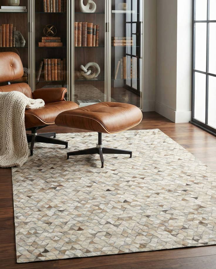 Detail image of 4' 11 x 7' 11 Cowhide - Patchwork Rug