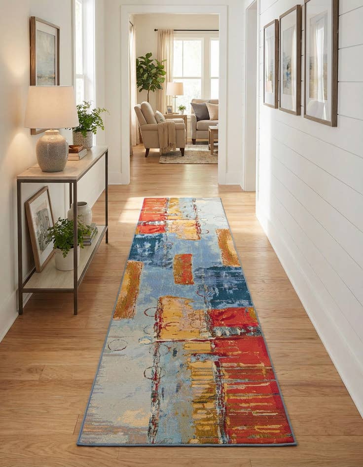 Detail image of 2' 7 x 12'  Washable Modern Indoor / Outdoor Runner Rug