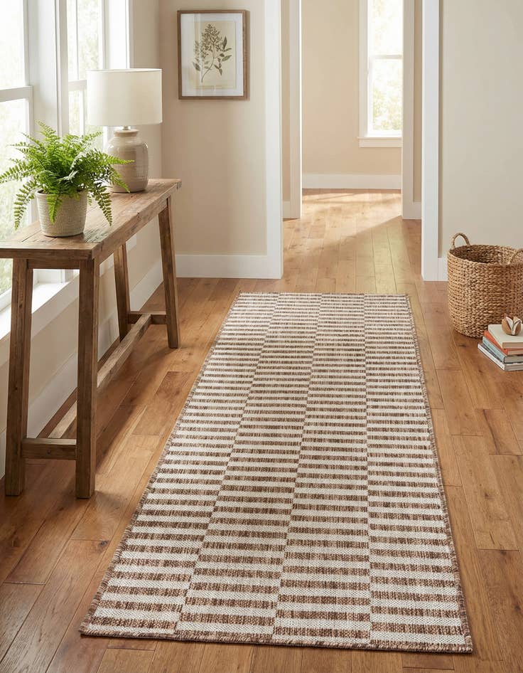 Detail image of 2' x 6' Washable Ribbon Indoor / Outdoor Runner Rug