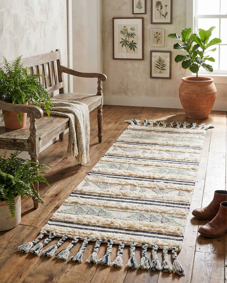 Detail image of 2' 2 x 6' 1 Hand Woven Arizona Wool Runner Rug