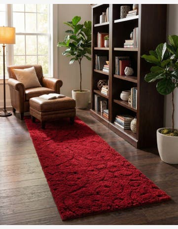 2' x 6' 7 Floral Shag Runner Rug