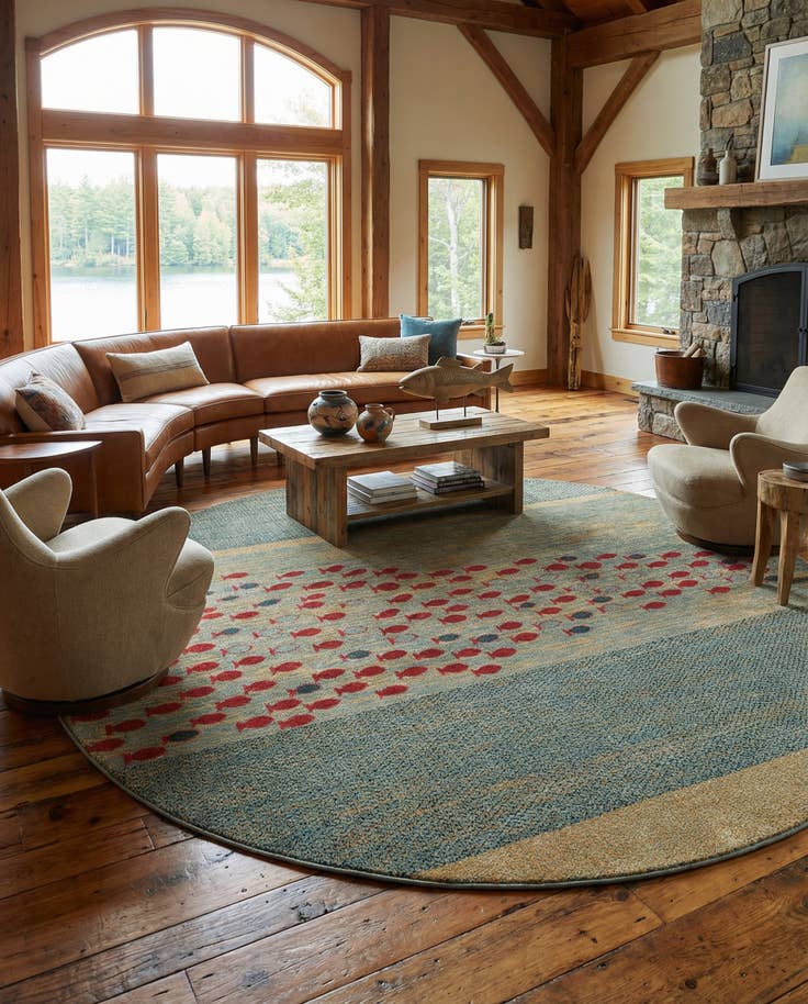 Detail image of 13' 1 x 13' 1 Hand Knotted Kashkuli Gabbeh Oriental Round Rug