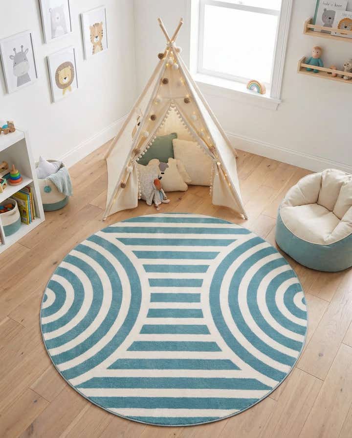 4' x 4' Whimsy Kids Round Rug