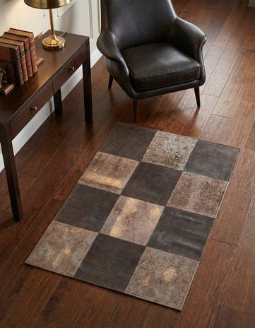 2' 1 x 3' 1 Cowhide Leather Rug