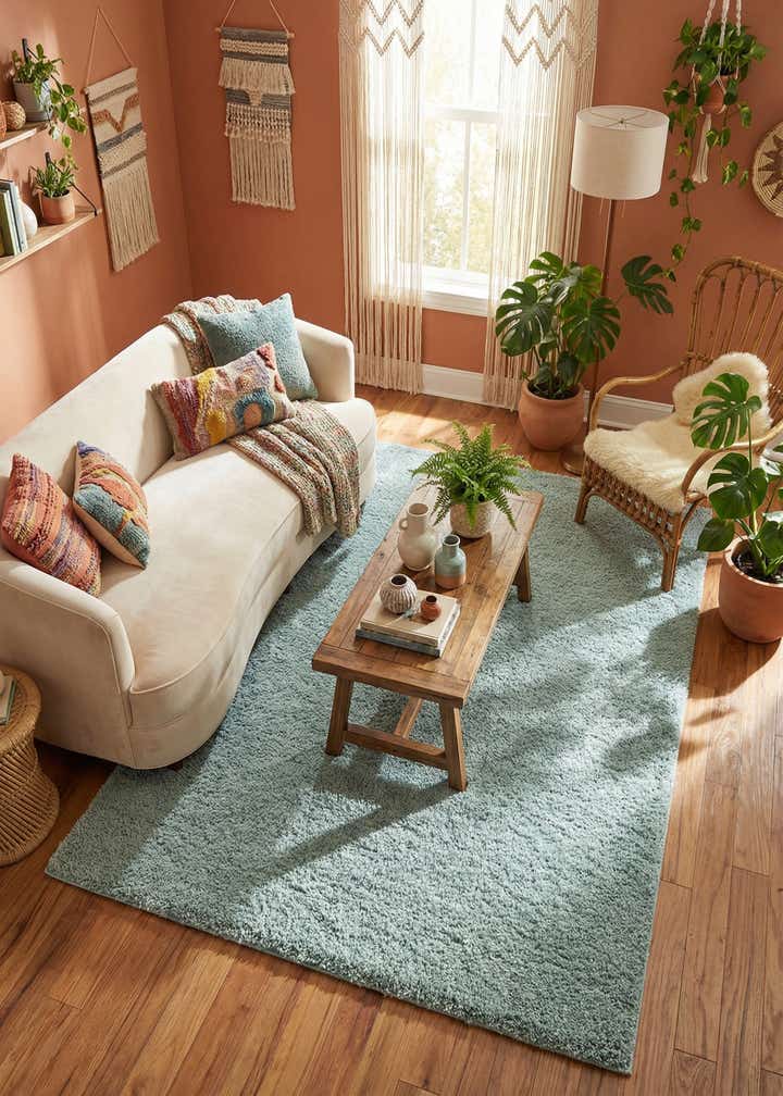 4' x 6' Soft Solid Shag Rug