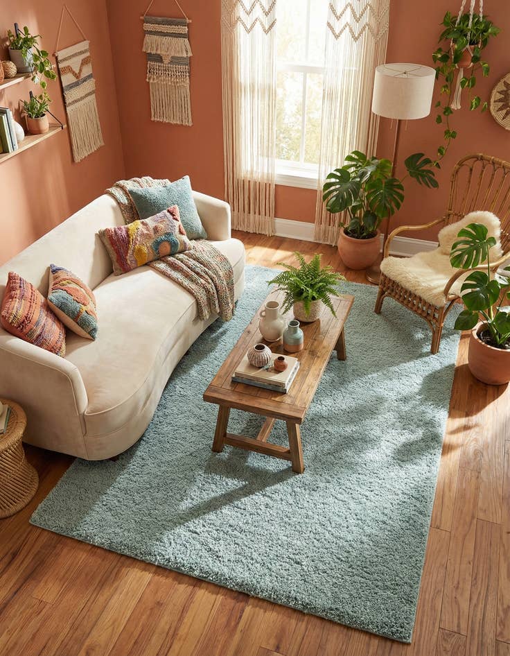 Detail image of 4' x 6' Soft Solid Shag Rug