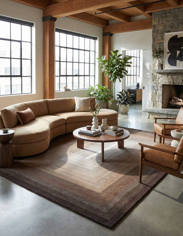 Detail image of  9' x 12' Ombre Wool Rug