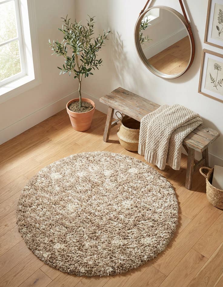 Detail image of 3' x 3' Moroccan Trellis Shag Round Rug