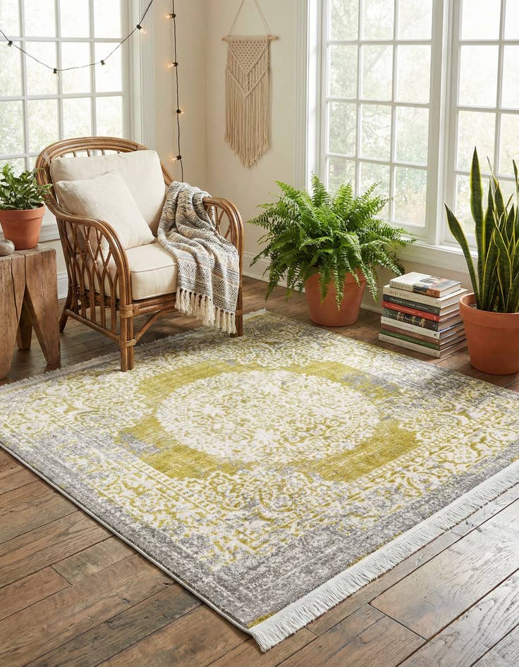 Detail image of 4' x 4' New Vintage Square Rug