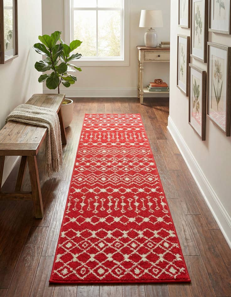 Detail image of 2' x 8' Moroccan Trellis Runner Rug