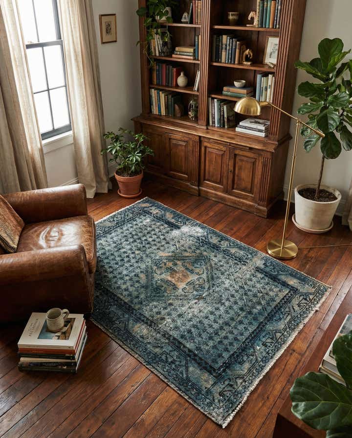 3' 5 x 4' 10 Hand Knotted Ultra Vintage Persian Wool Rug