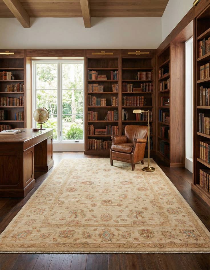 Detail image of 6' 9 x 10' 5 Hand Knotted Peshawar Ziegler Rug