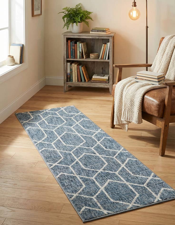Detail image of 2' x 6' Eco Trellis Runner Rug