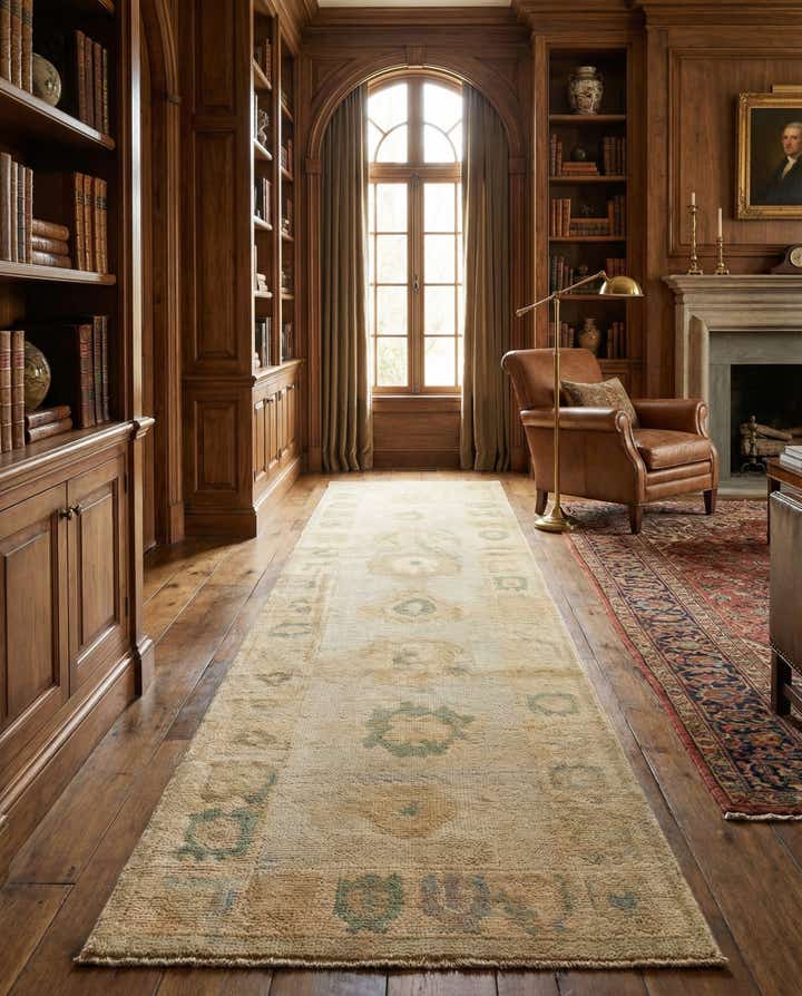 2' 6 x 11' Hand Knotted Oushak Wool Runner Rug