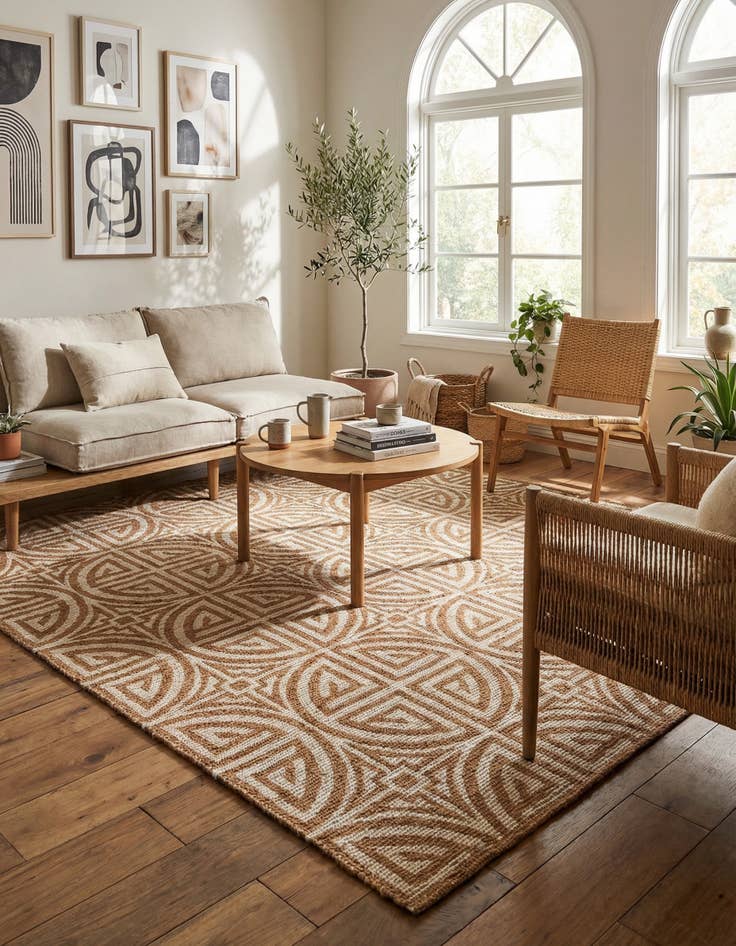 Detail image of 6' 1 x 9' Hand Woven Chenille Jute Rug