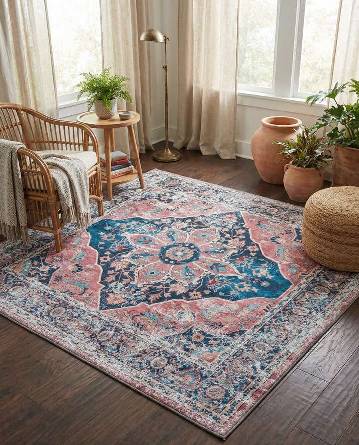 5' x 5' Washable Yara Square Rug