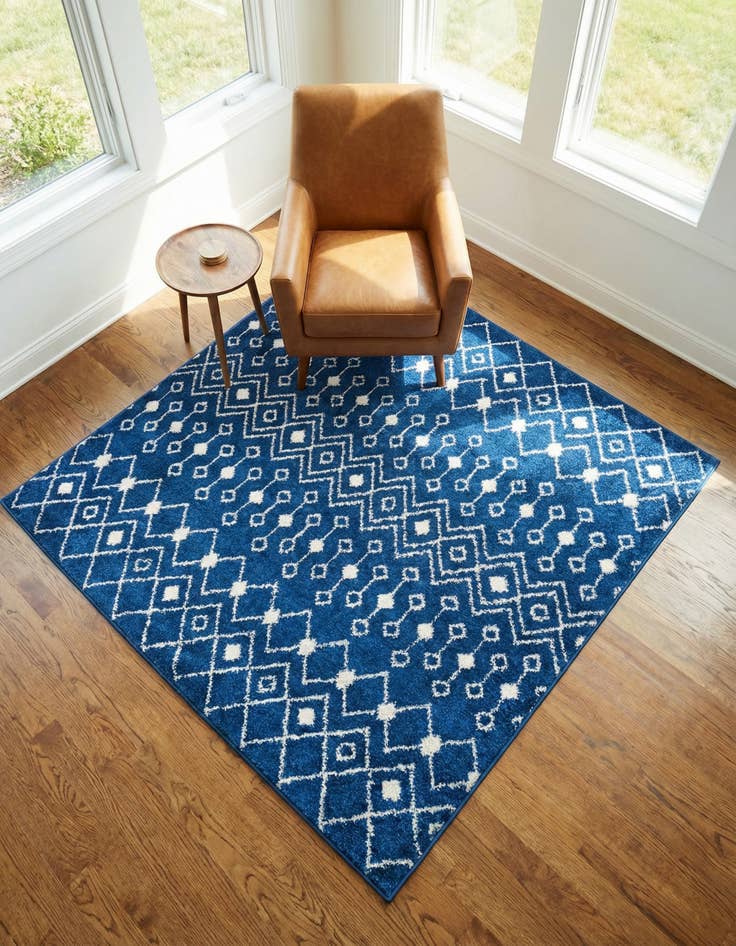 Detail image of 5' 3 x 5' 3 Moroccan Trellis Square Rug