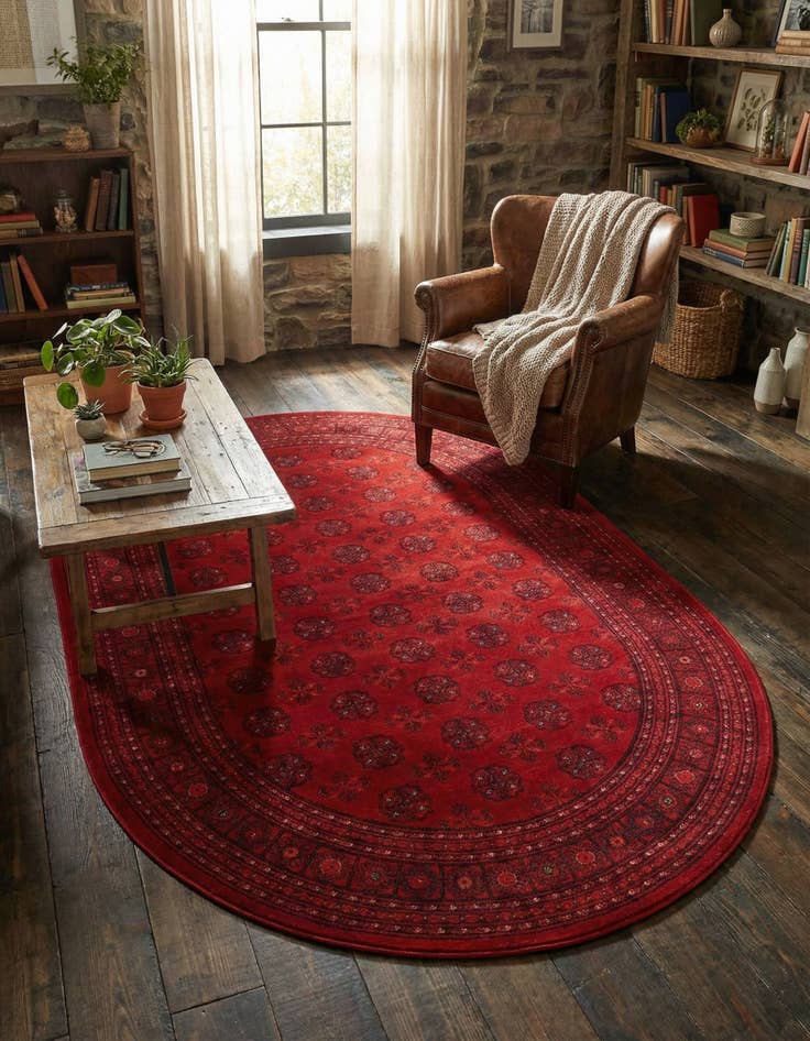 Detail image of 6' 1 x 9' Bokhara Oval Rug