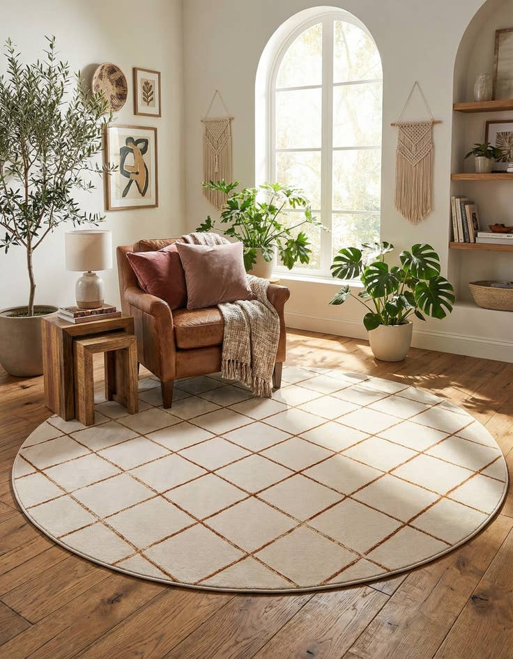 Detail image of 7' 10 x 7' 10 Vogue Geo Round Rug
