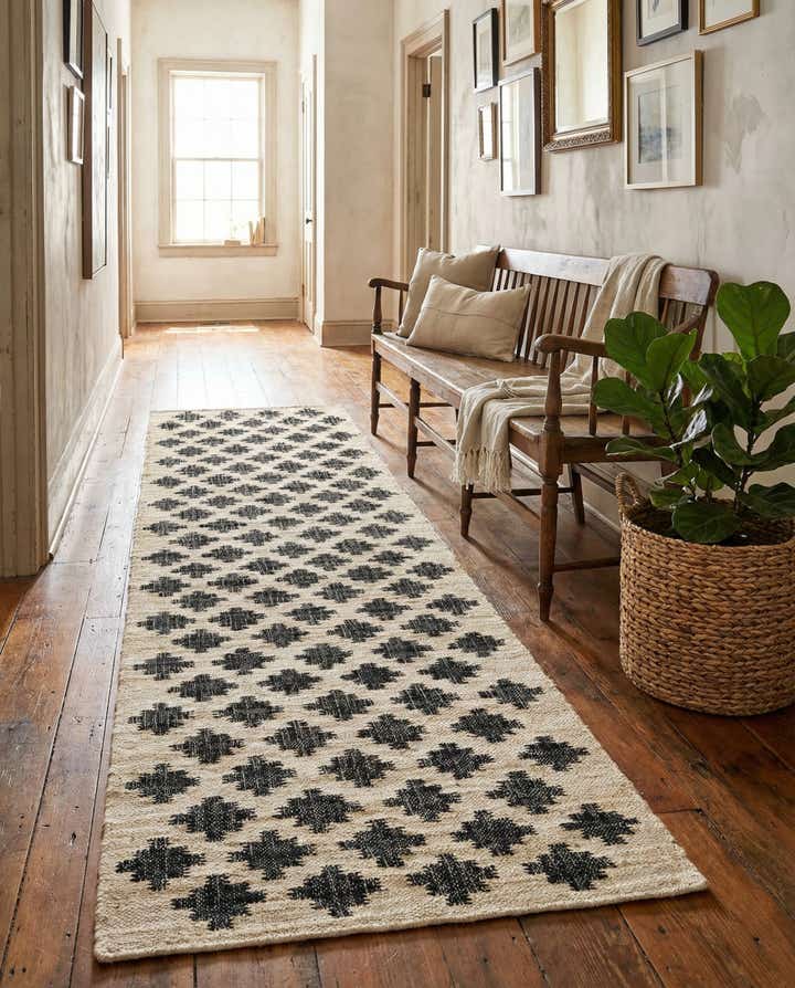 2' 7 x 10' Hand Woven Kala Handwoven Jute Runner Rug
