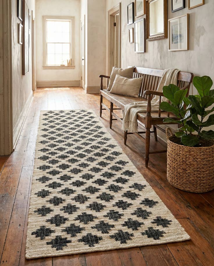 Detail image of 2' 7 x 10' Hand Woven Kala Handwoven Jute Runner Rug