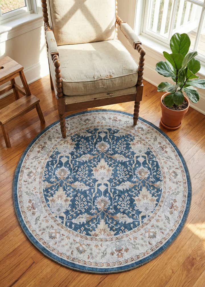 3' 6 x 3' 6 Washable Timeless Round Rug