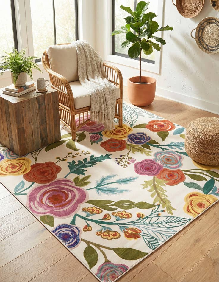 Detail image of 7' 10 x 7' 10 Blossom Square Rug