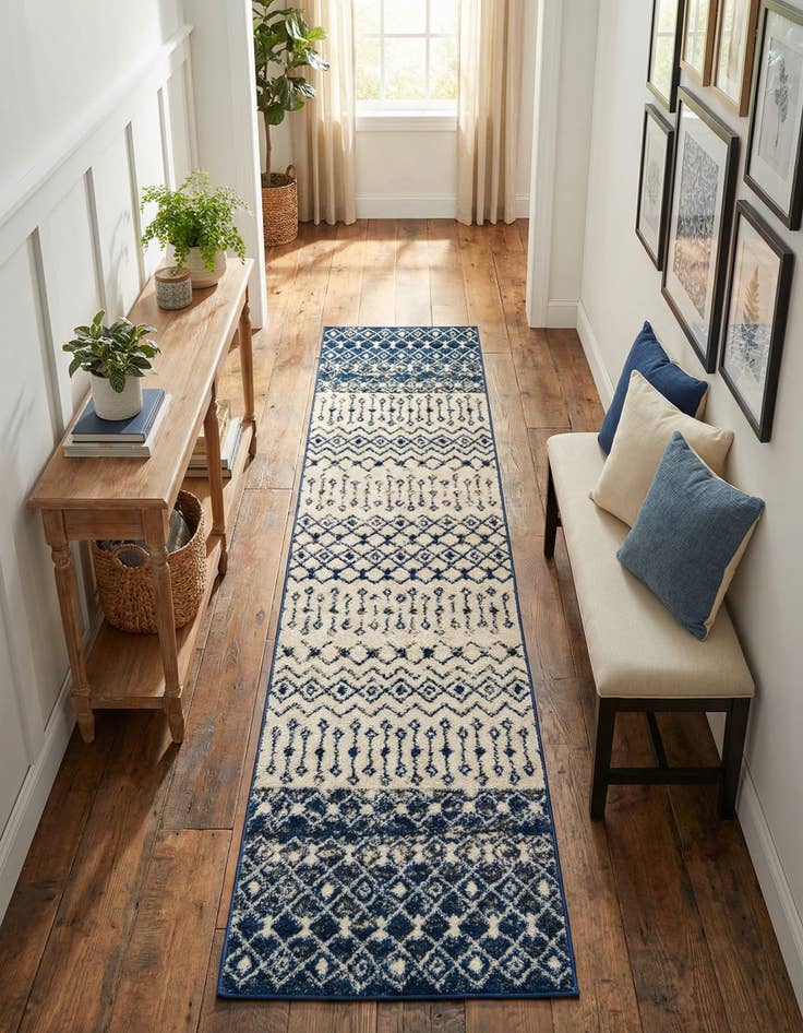 Detail image of 2' 7 x 10' Moroccan Trellis Runner Rug