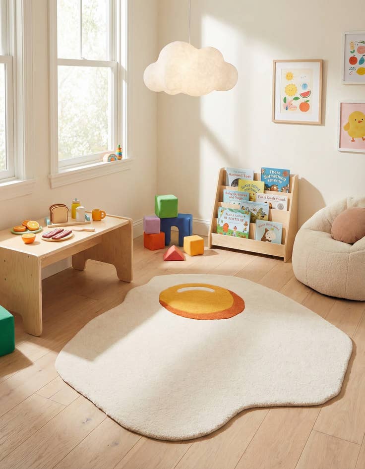 Detail image of 4' 1 x 4' 1 Playtime Kids Wool Freeform Rug