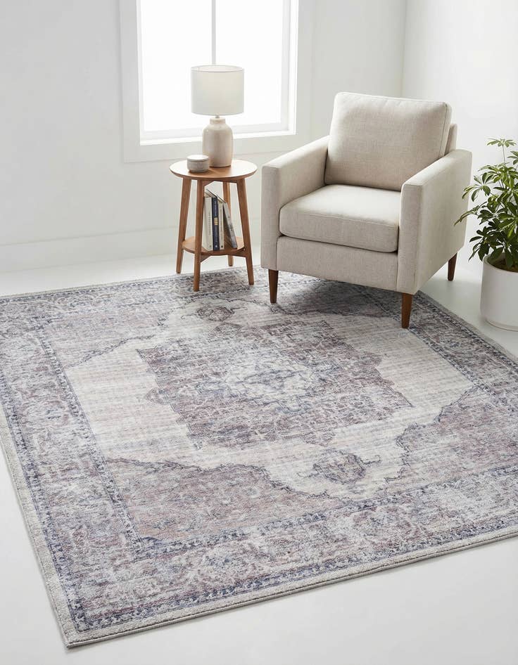 Detail image of 5' 3 x 5' 3 Washable Mangata Square Rug