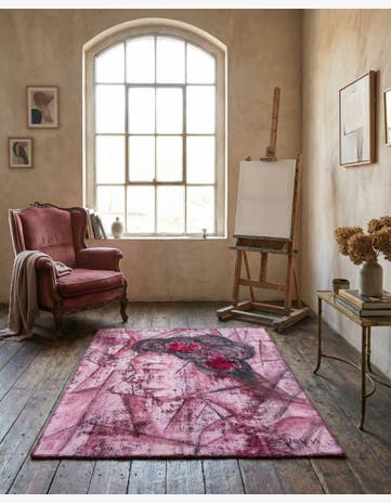 3' 9 x 4' 2 Hand Knotted Ultra Vintage Persian Wool Square Rug