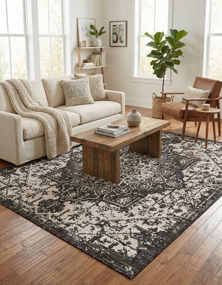 Detail image of 7' 10 x 7' 10 Easy-Clean Jill Zarin Dubai Indoor / Outdoor Square Rug