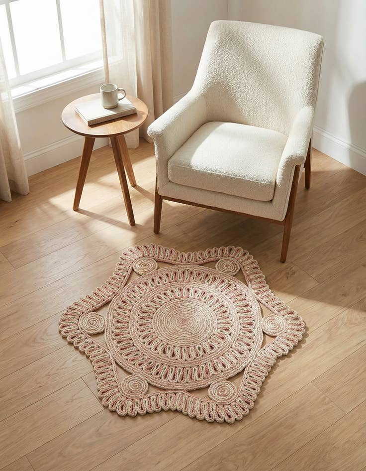 Detail image of 3' 1 x 3' 1 Handmade Braided Jute Round Rug
