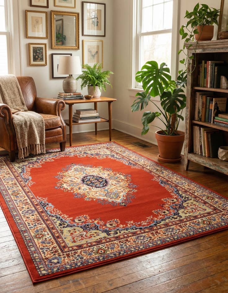 Detail image of 6' x 9' Mashad Design Rug