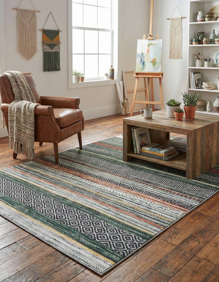 Detail image of 5' x 8'  Washable Yara Rug