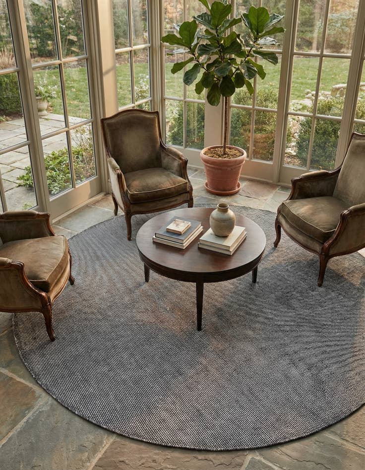 Detail image of 10' x 10'  Hand Woven Jill Zarin English Manor Farmhouse Wool Round Rug