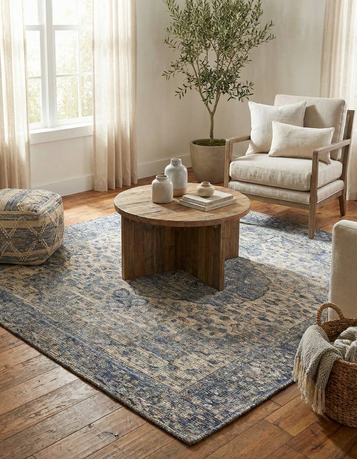 Detail image of 7' 10 x 7' 10  Hand Woven Chenille Jute Square Rug