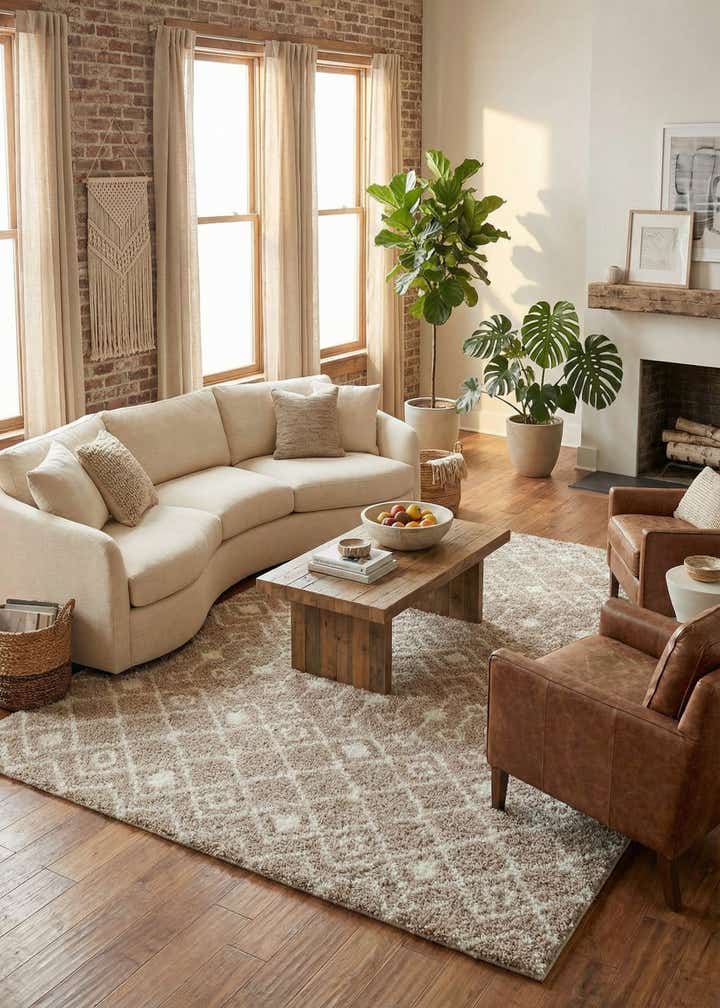 10' 8 x 14' Moroccan Trellis Shag Rug