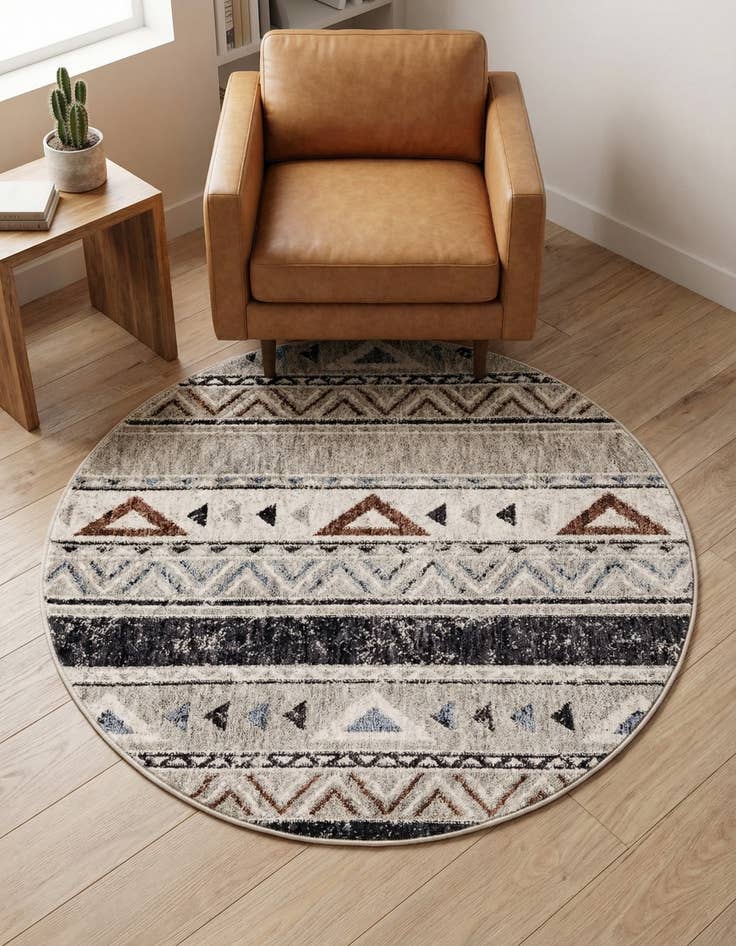 Detail image of 3' 3 x 3' 3 Eco Southwestern Round Rug