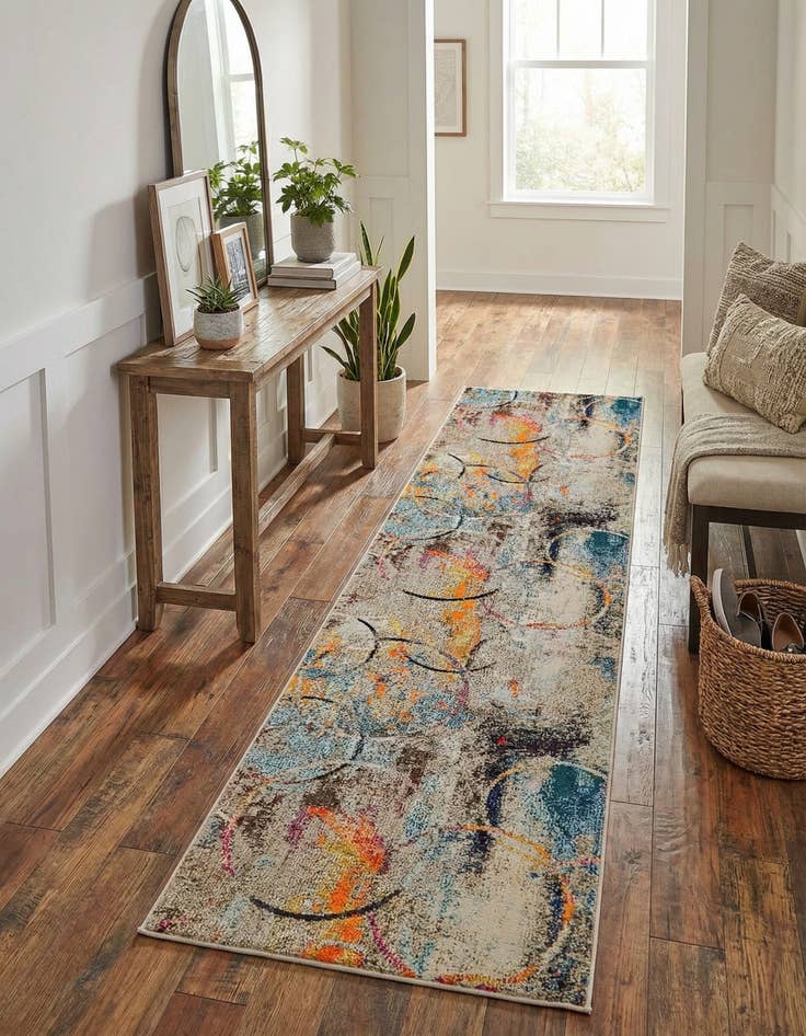 Detail image of 2' 7 x 10' Washable Theia Runner Rug