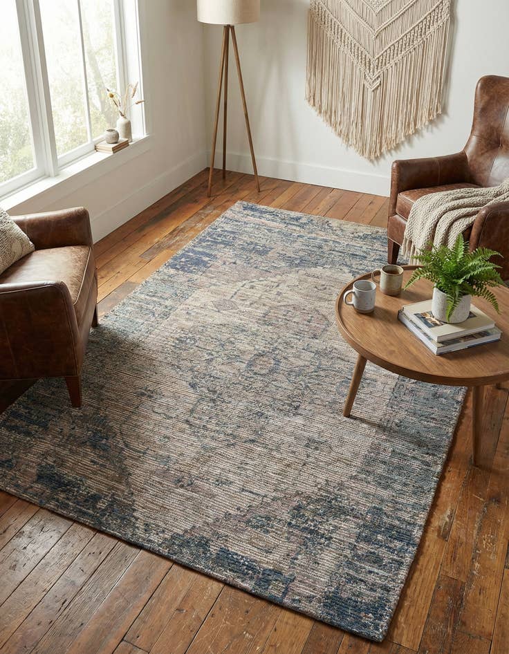 Detail image of  6' 1 x 9'  Hand Woven Chenille Jute Rug