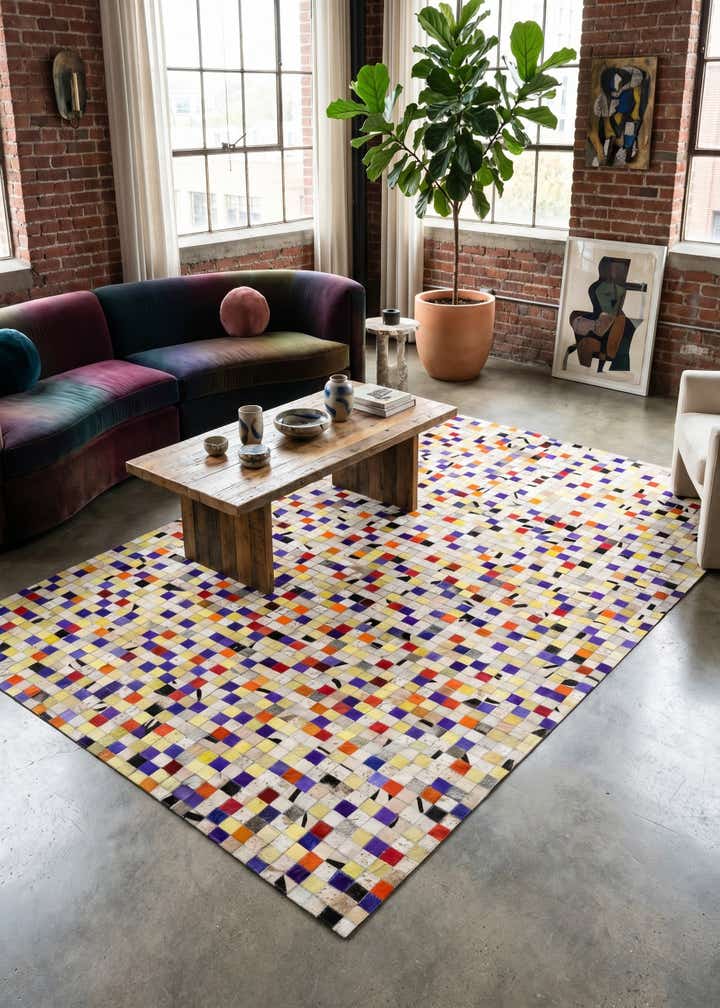 5' 1 x 8' Cowhide - Patchwork Rug