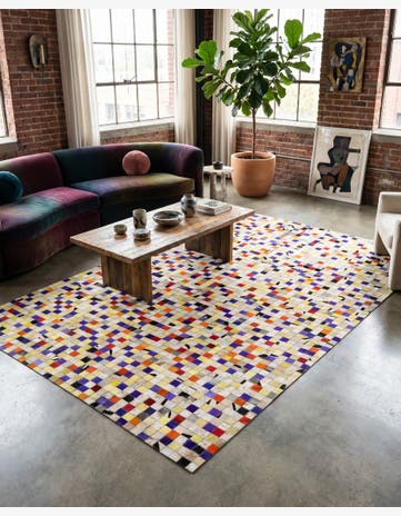 5' 1 x 8' Cowhide - Patchwork Rug