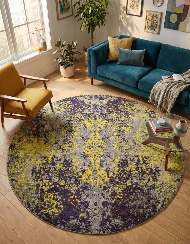 Detail image of 8' x 8'  Washable Casablanca Round Rug