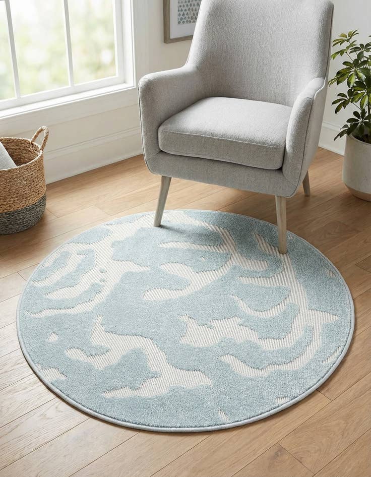 Detail image of  3' x 3'  Washable Sabrina Soto Indoor / Outdoor Round Rug