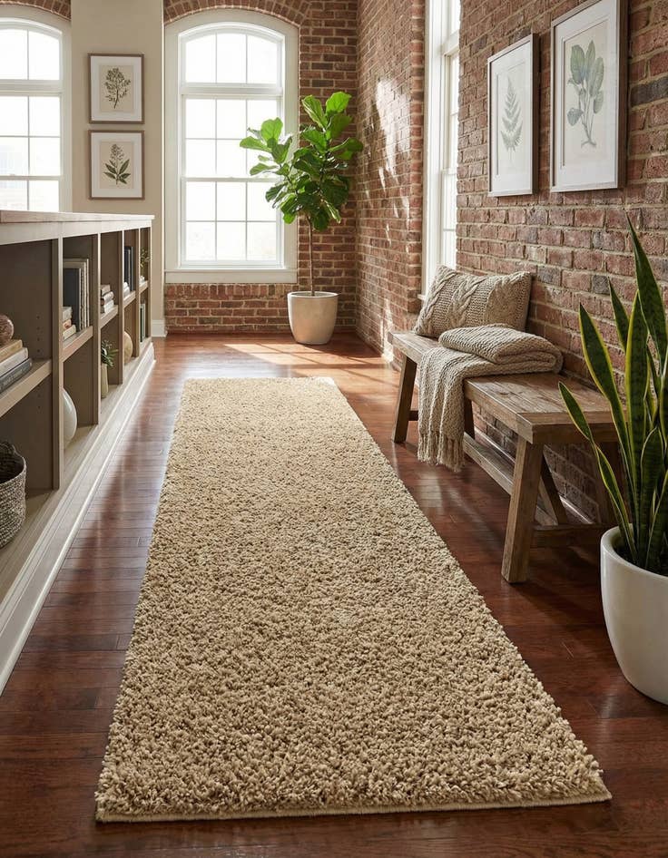 Detail image of 2' 7 x 13' Soft Solid Shag Runner Rug